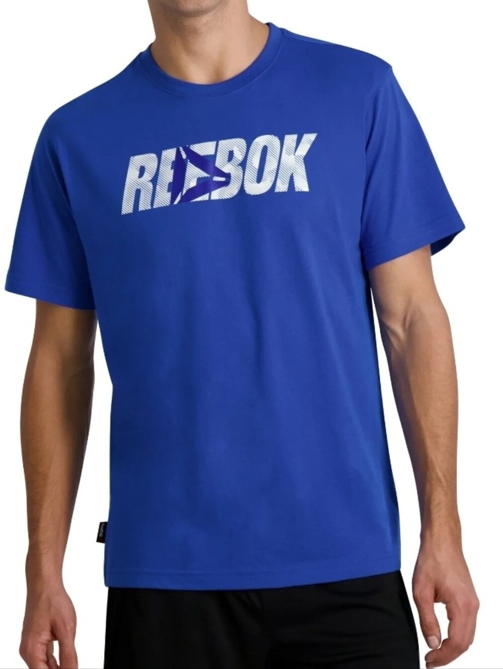 Reebok Men's Bright Blue Short-Sleeve Logo Tee